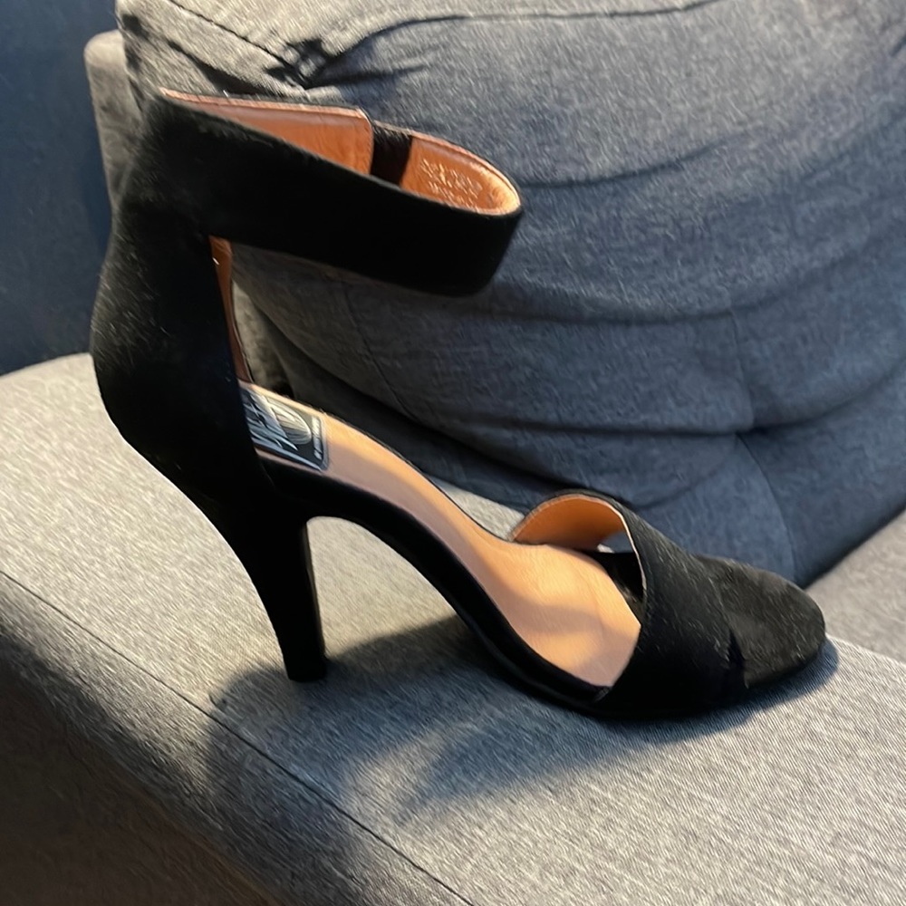 Black suede heels